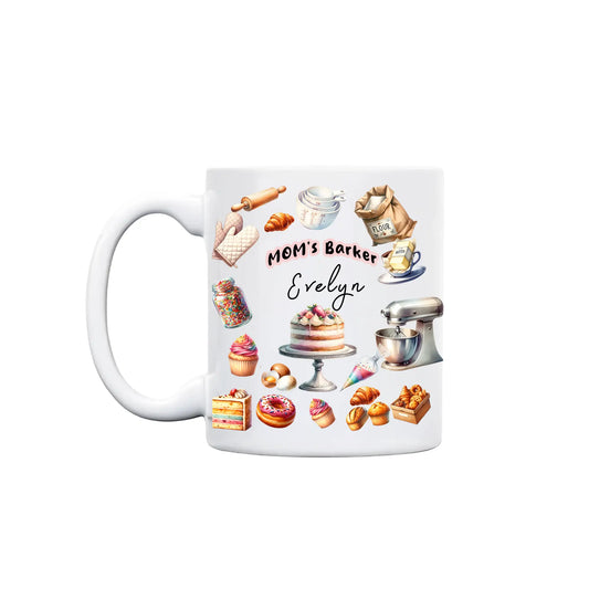 Sweet Kitchen Memories Design – Personalized Baking Mom Mug – Mother’s Day Gift for Mom – Custom Name Baker Mug
