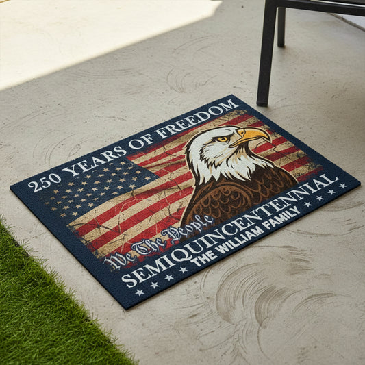 Semiquincentennial Eagle American Flag Doormat - USA 250th Anniversary Welcome Mat
