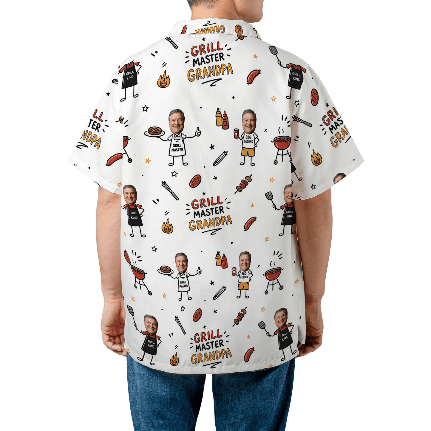 Grill Master Grandpa Hawaiian Shirt – Personalized Tropical BBQ Gift for Grandpa