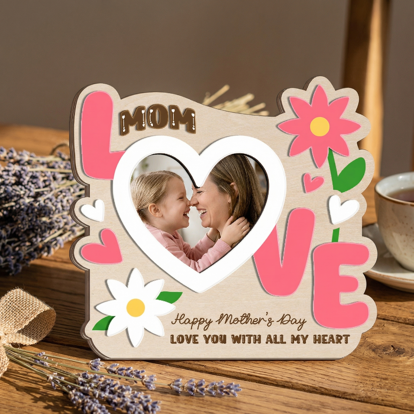 Personalized 3D Mother’s Day Photo Frame Bundle Custom Wooden Wall Frame