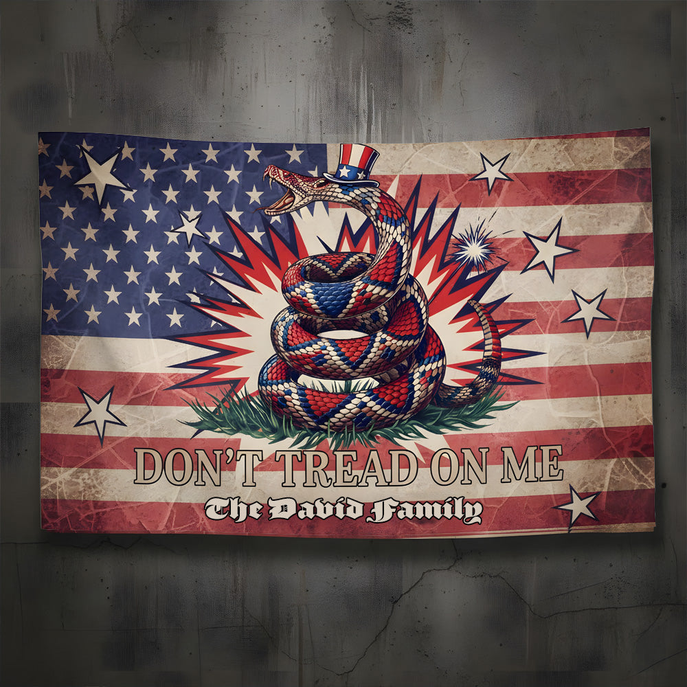 USA American Gadsden Rattlesnake Don't Tread On Me Double-Sided Flag