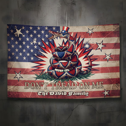 USA American Gadsden Rattlesnake Don't Tread On Me Double-Sided Flag