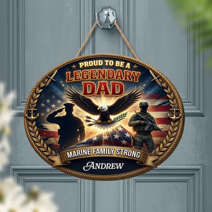 Legendary Dad Wooden Sign – Proud to Be a Dad, Strong Family Gift for Father’s Day