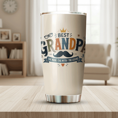 Best Grandpa Ever 20oz Tumbler – Stainless Steel Travel Mug Gift for Grandpa