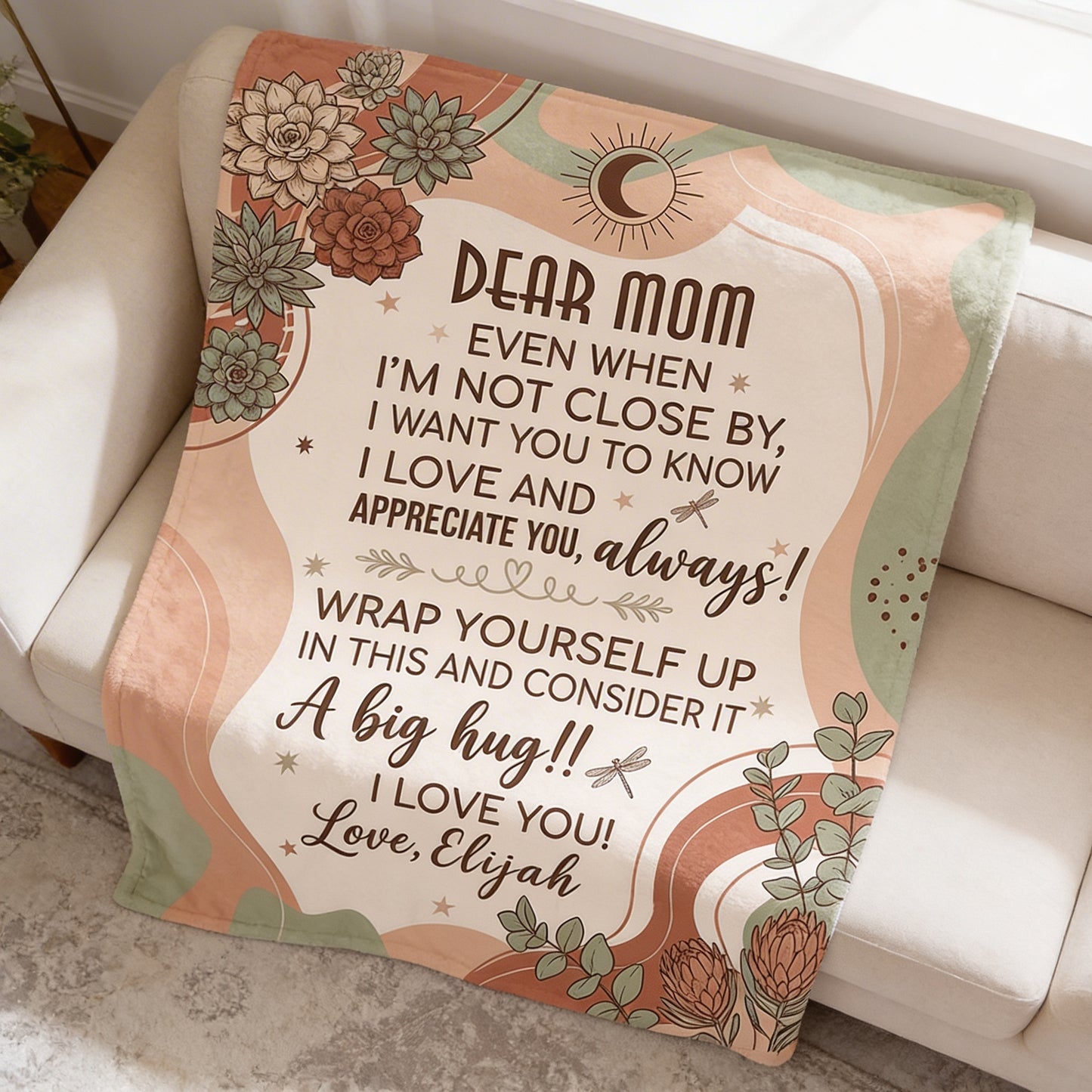 Dear Mom, Always Loved Personalized Blanket
