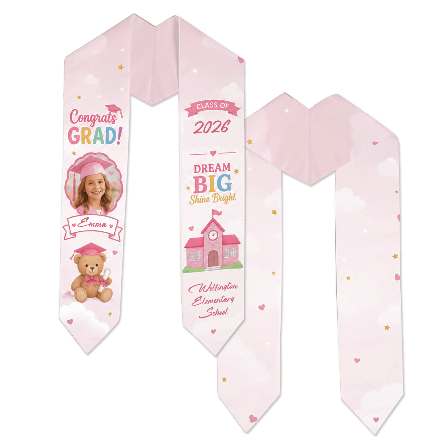Personalized Dream Big Shine Bright Kid Graduation Stole – Custom Photo