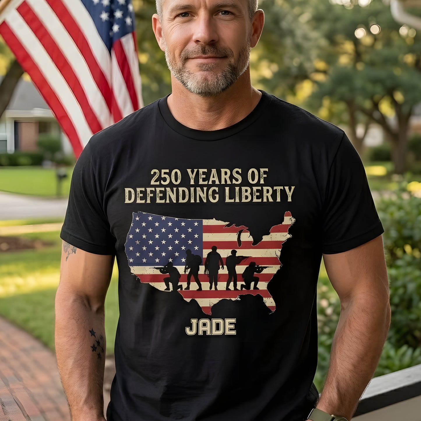 250 Years of Defending Liberty Shirt – Patriotic Military USA Map T-Shirt Personalized Veteran Tribute Tee