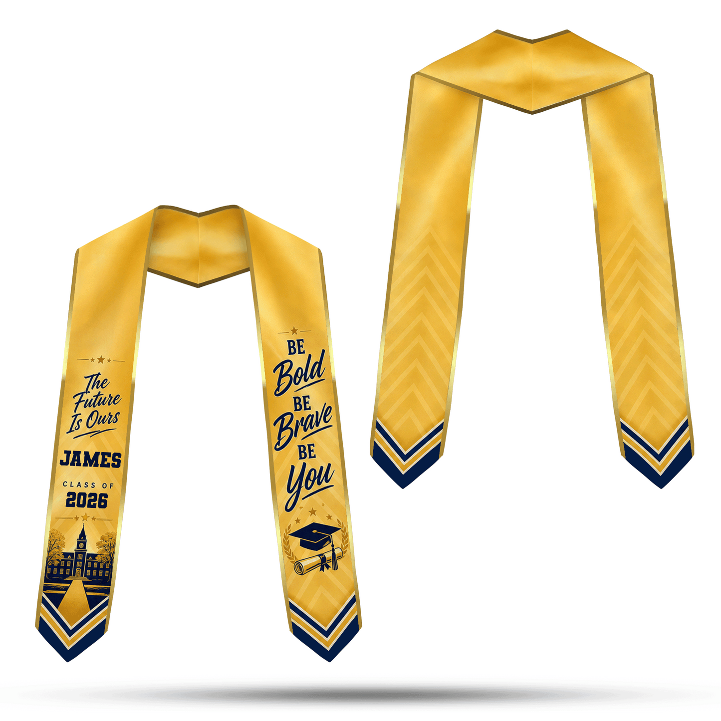 Personalized Be Bold Be Brave Be You Graduation Stole – Custom Photo and Name