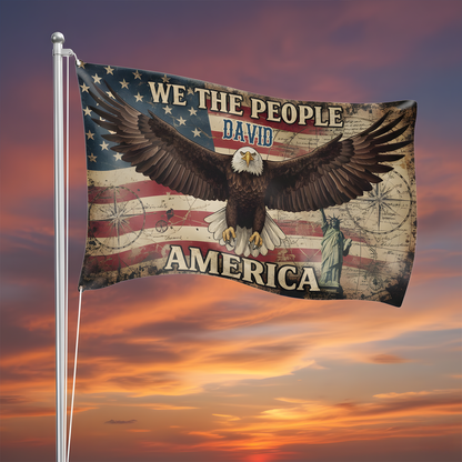 We The People 1776 Flag Patriotic 4th of July Double-Sided Flag