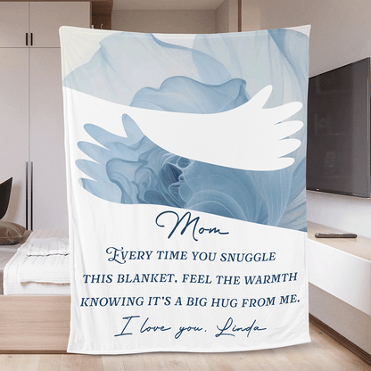 “Wrapped in Our Love” Personalized Photo Blanket – Mother’s Day Gift for Mom & Grandma Custom Family Keepsake