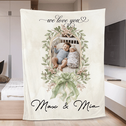 Love You Evermore Personalized Photo Blanket Gift for Mom and Grandma