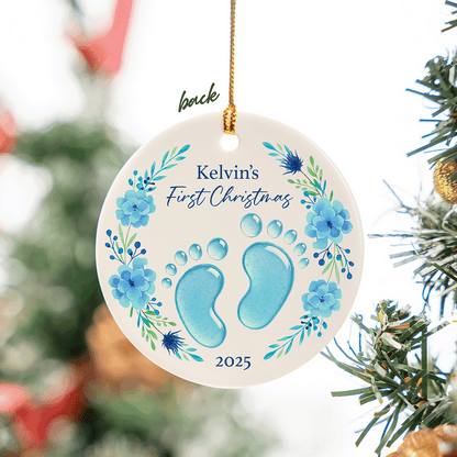 Baby’s First Christmas - Personalized Ceramic Acrylic Ornament for Newborn
