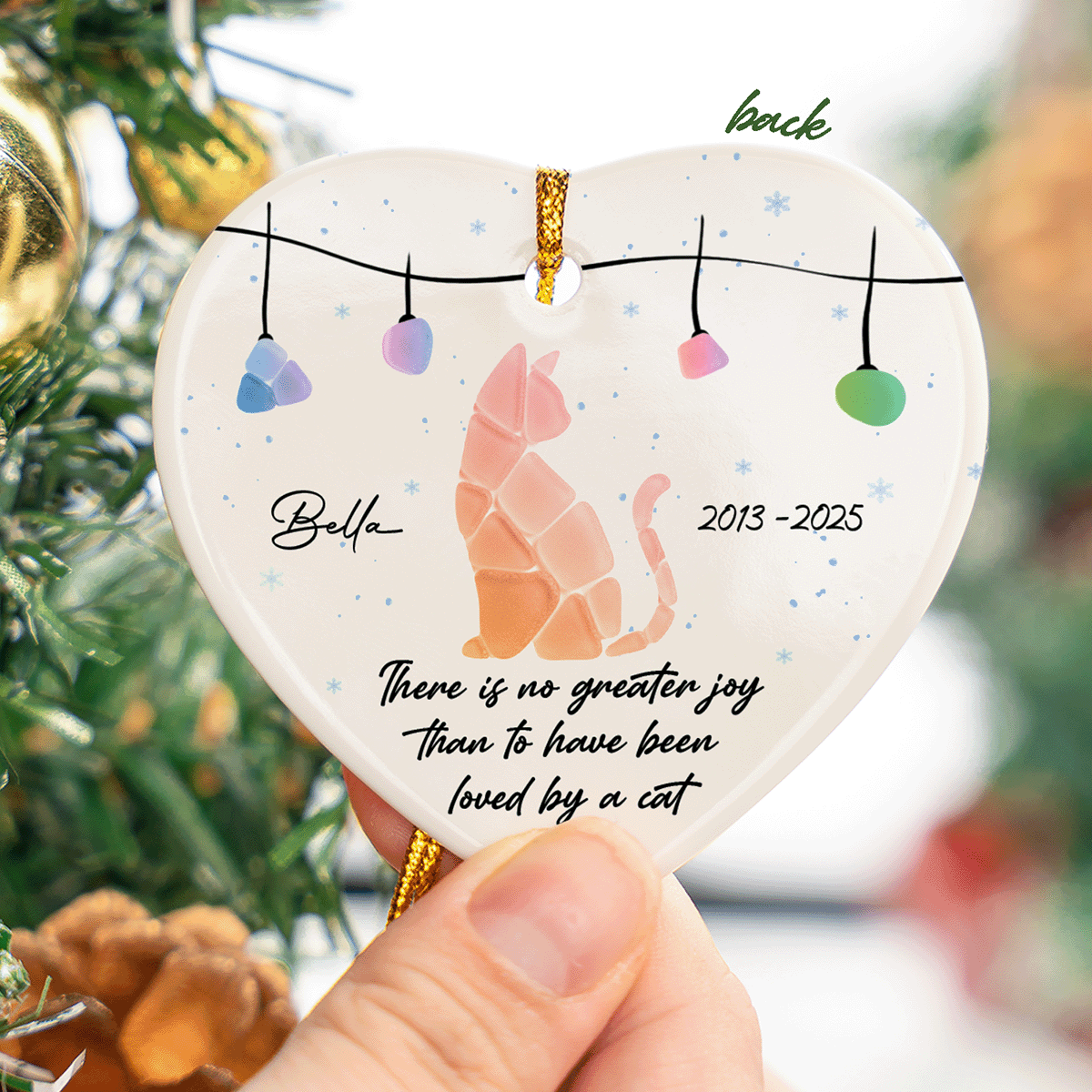 Memorial Personalized Cat Loss Ceramic Acrylic Ornament