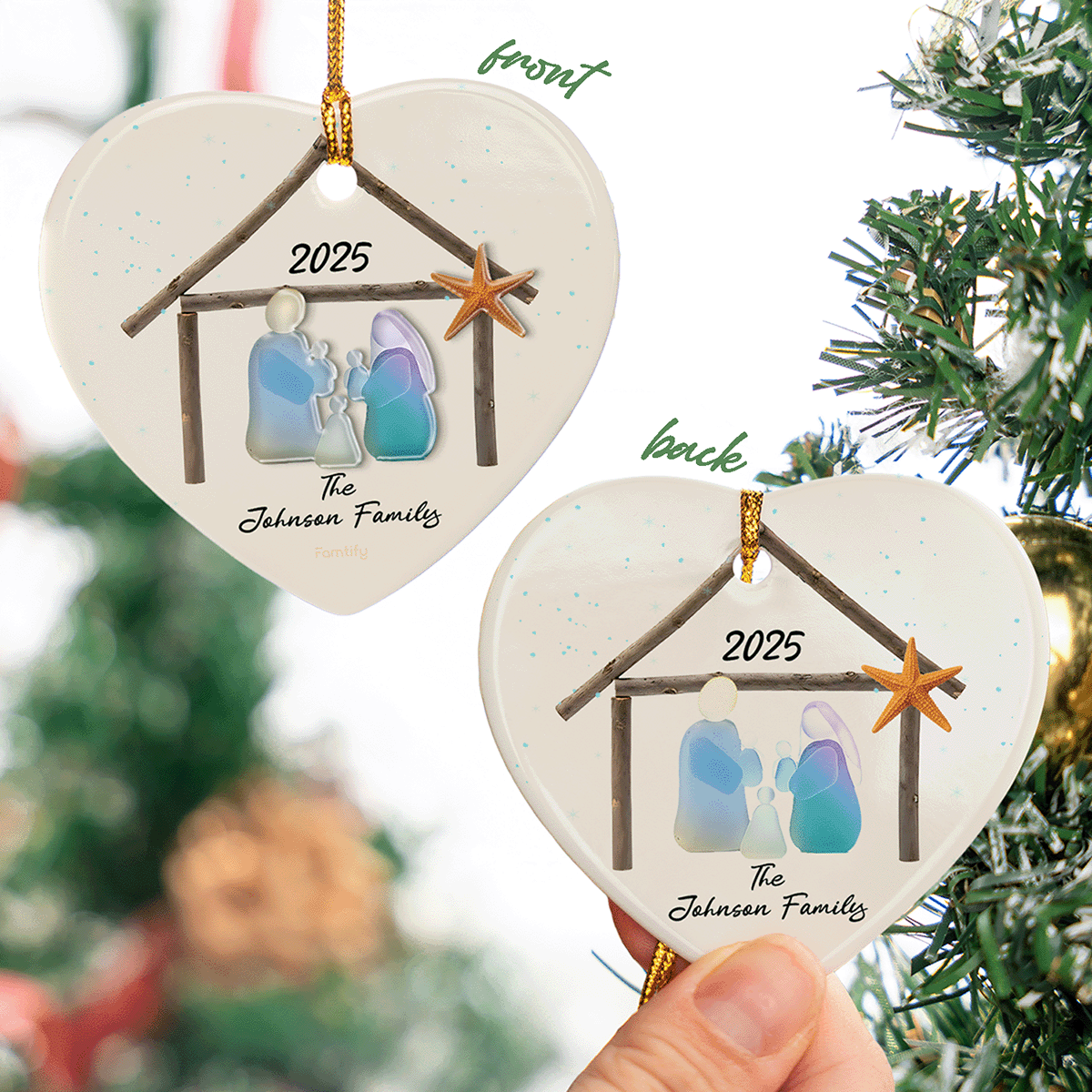 Personalized Happy Home Happy Family Ceramic Ornament