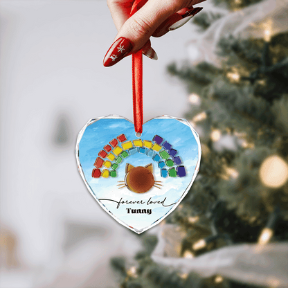 Personalized Pet's Name Rainbow Shade Glass and Acrylic Ornament
