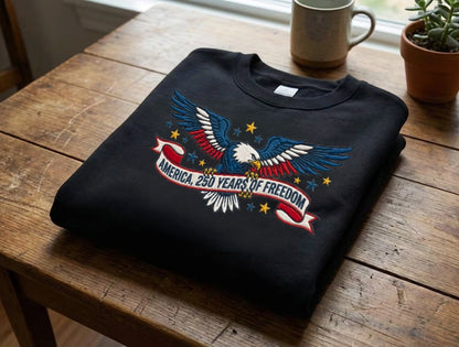 1776–2026 USA Anniversary Hoodie - Custom Name Eagle Sweatshirt - American Pride Keepsake