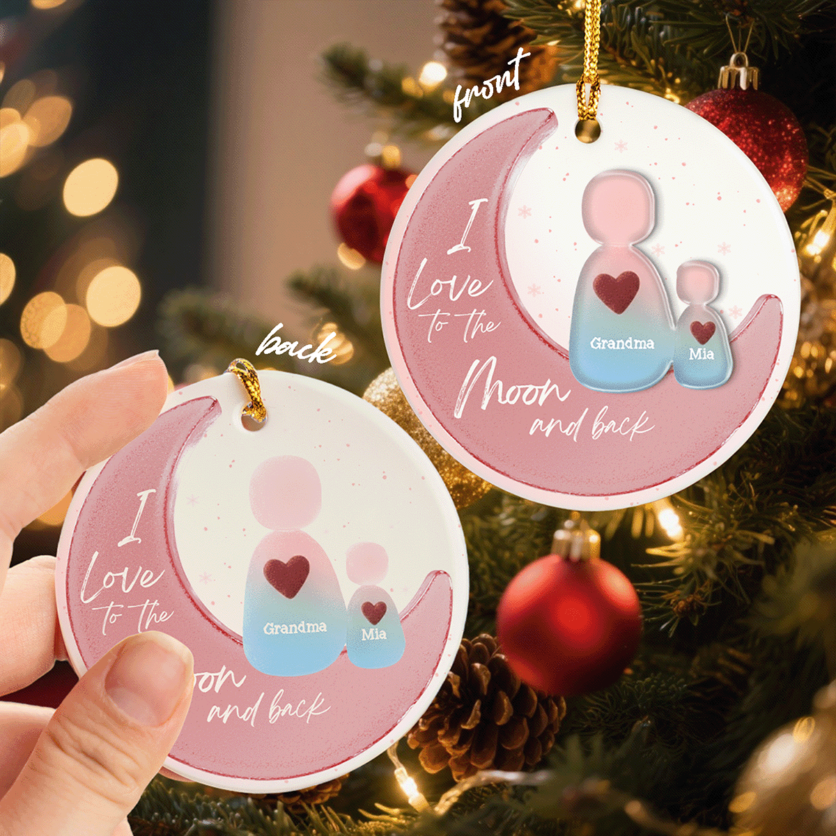 Memorial Personalized Loss Of Grandparents Ceramic Acrylic Ornament