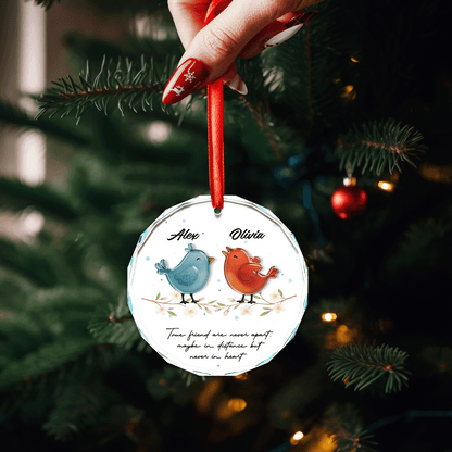 Personalized Birds Of A Feather Glass and Acrylic Ornament