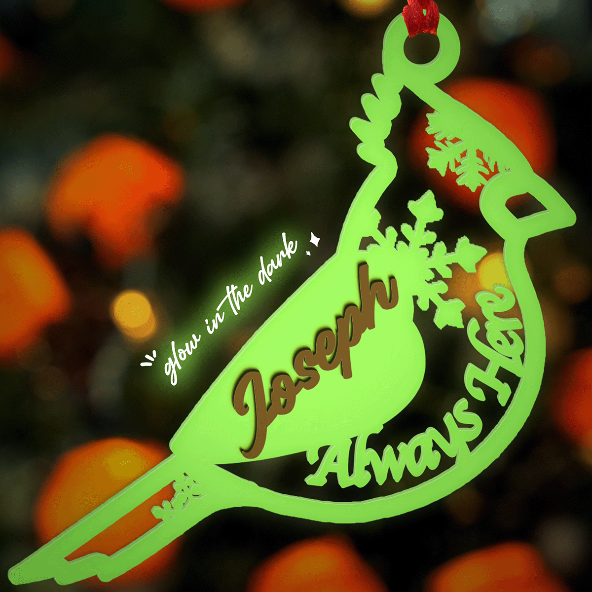 Personalized Christmas Memorial Wood and Luminous Acrylic Ornament - Loss Of Loved One Gift