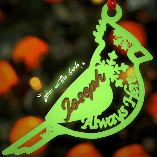 Personalized Christmas Memorial Wood and Luminous Acrylic Ornament - Loss Of Loved One Gift