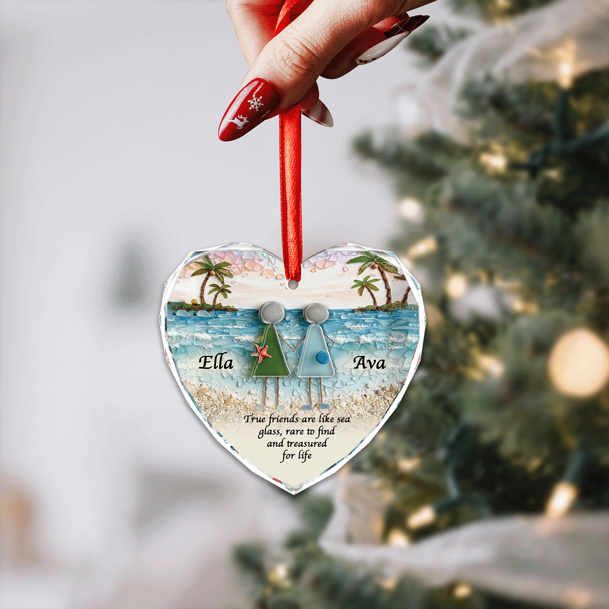 Personalized Close Friends For Eternity Glass and Acrylic Ornament