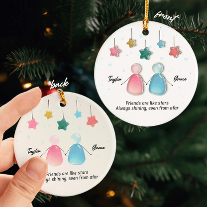 Friendship Forever - Personalized Ceramic and Acrylic Ornament