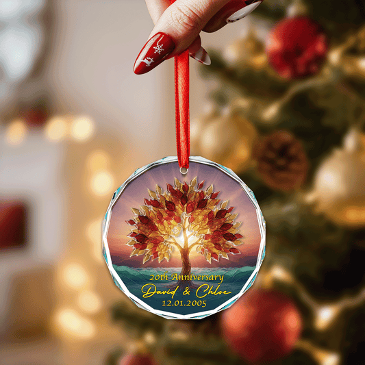 Personalized Anniversary Glass and Acrylic Ornament