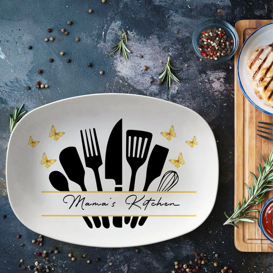 Grandma’s Kitchen of Love – Personalized Grandkids Names Platter – Mother’s Day Gift for Grandma Keepsake Dish