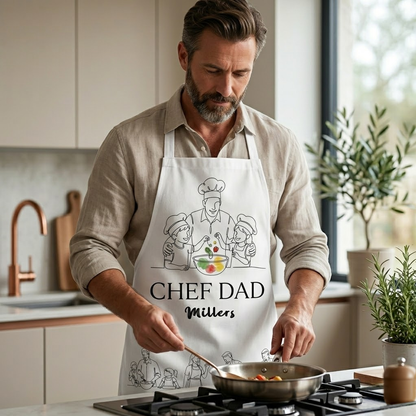 Chef Dad Apron – Funny BBQ Cooking Gift for Father’s Day