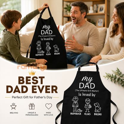 My Dad Is Loved By Apron – Funny Father’s Day Cooking Apron Gift