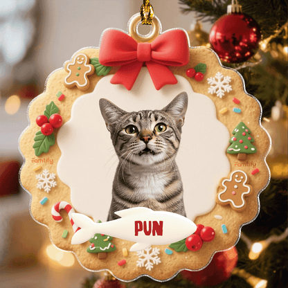 Lovely Pet Face Gingerbread – Custom Photo Personalized Acrylic Ornament