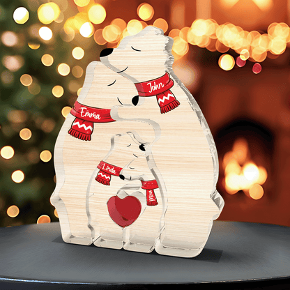 Personalized Acrylic Hugging Bear Family Puzzle
