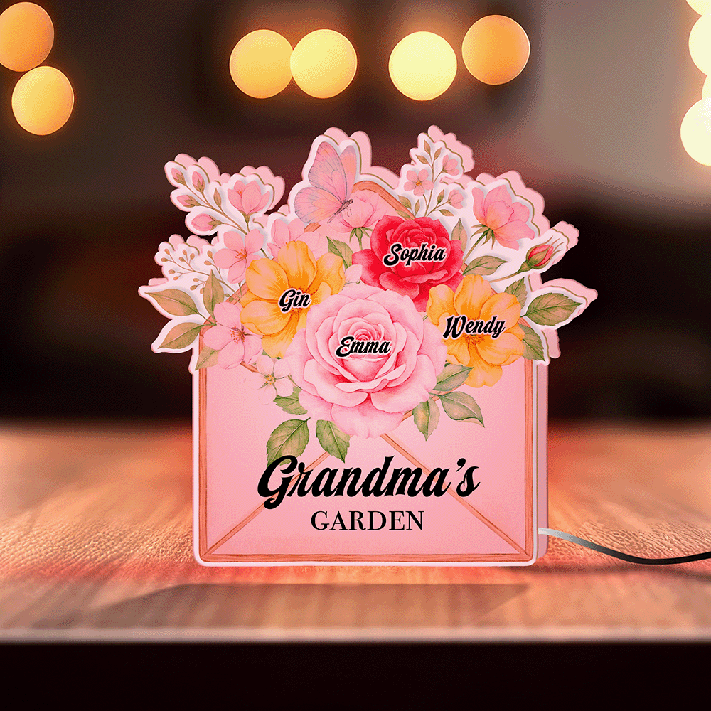 Personalized Grandma’s Garden Photo Night Light Box