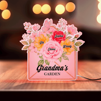Personalized Grandma’s Garden Photo Night Light Box