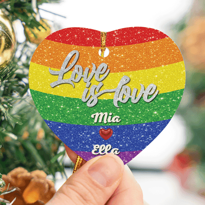 Personalized Love Is Love Ceramic Acrylic Ornament