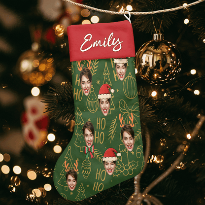 Personalized Your Own Funny Face Christmas Stocking