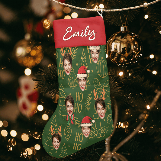Personalized Your Own Funny Face Christmas Stocking