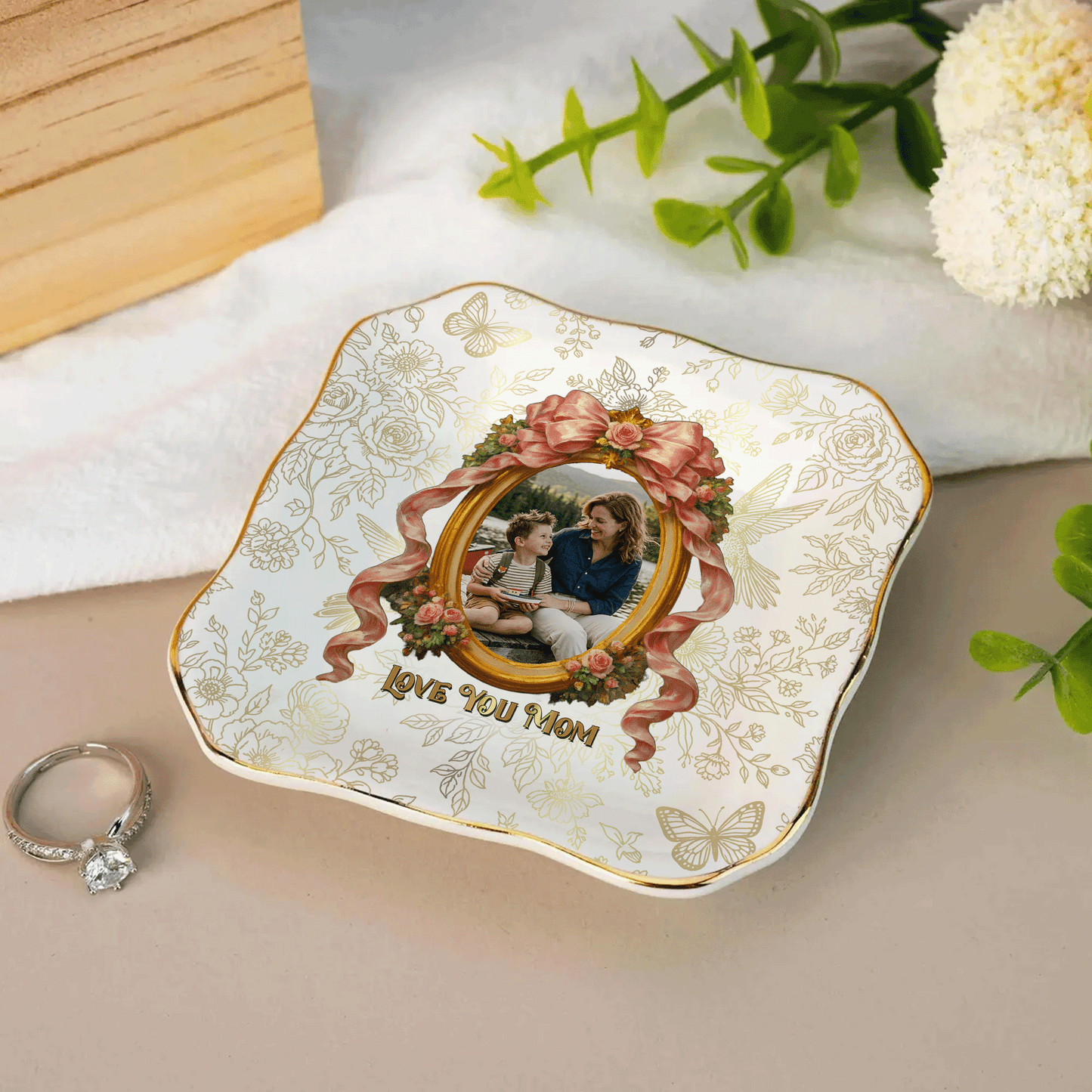 Custom Photo Memory - Personalized Jewelry Dish for Mom - Mother’s Day Gift for Mom - Custom Trinket Tray