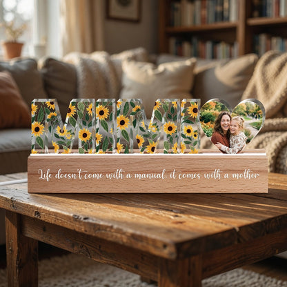 Personalized Floral Name LED Lamp – Mother’s Day Gift for Mom or Grandma – Custom Acrylic Light Keepsake