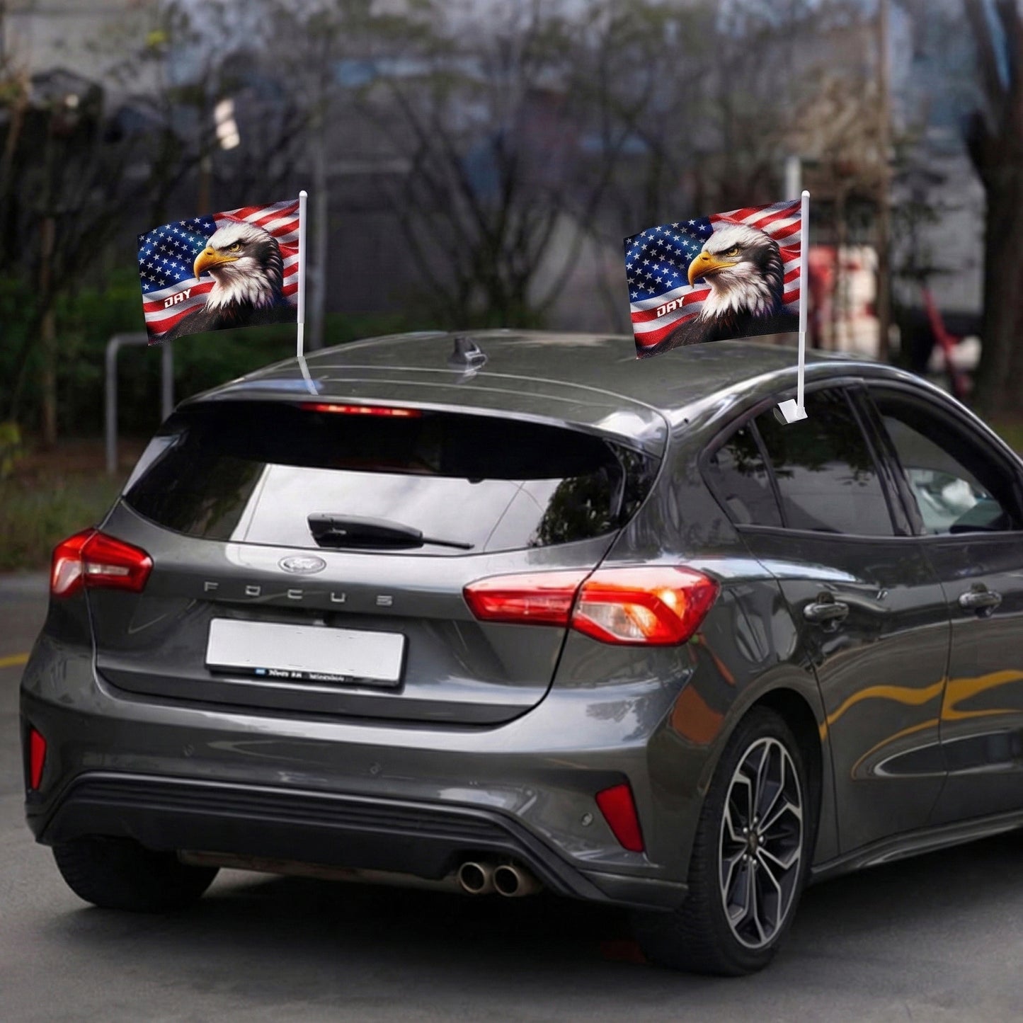 Personalized American Eagle Patriotic Car Flag – Custom Name USA Independence Flag