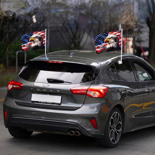 Personalized American Eagle Patriotic Car Flag - Custom Name USA Independence Flag