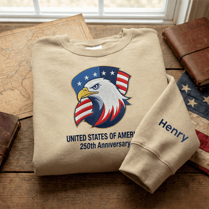 USA 250th Anniversary 1776-2026 - Embroidered Liberty Bell Sweatshirt