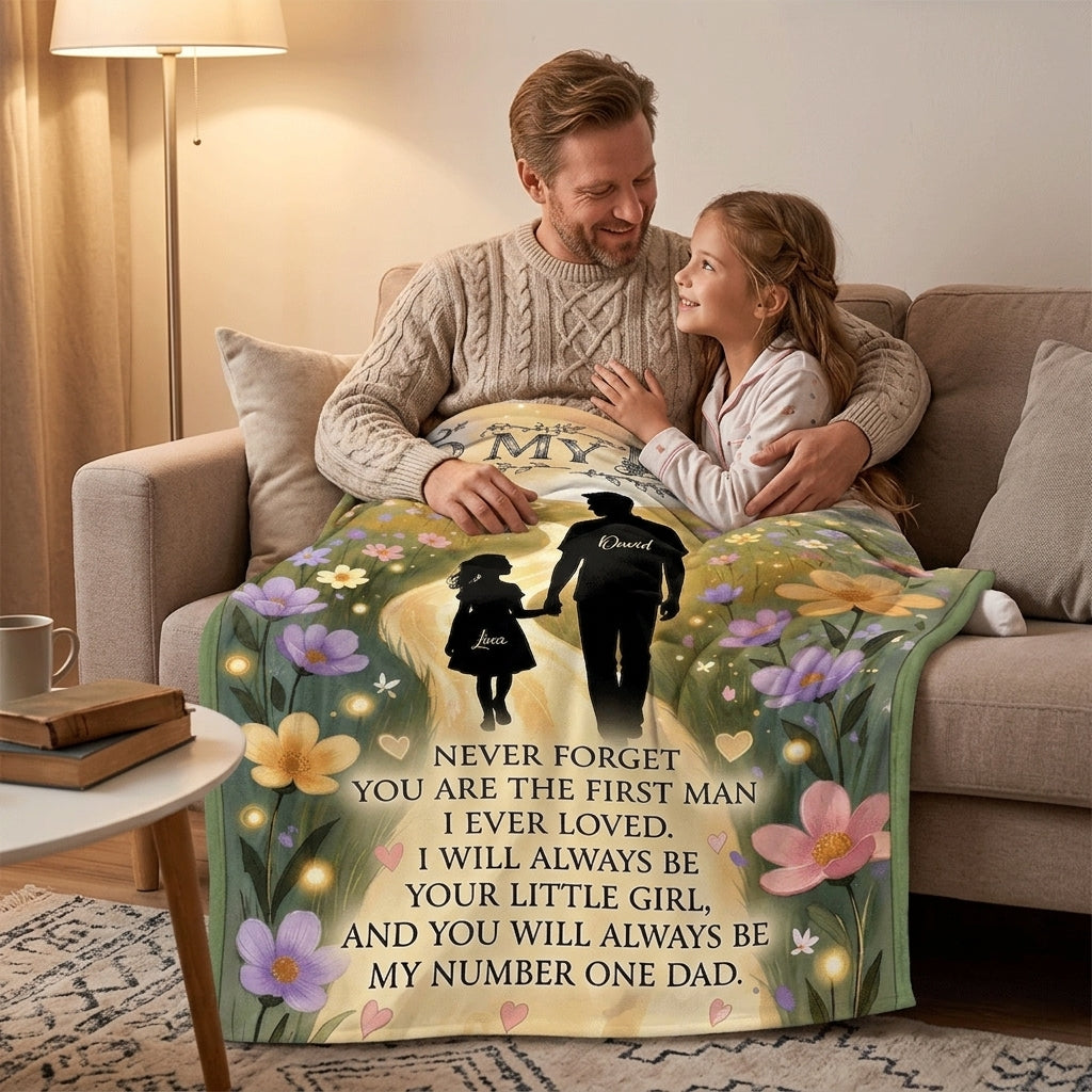 To My Dad Blanket From Daughter – Sentimental Father’s Day Gift | Personalized Rustic Family Keepsake Throw
