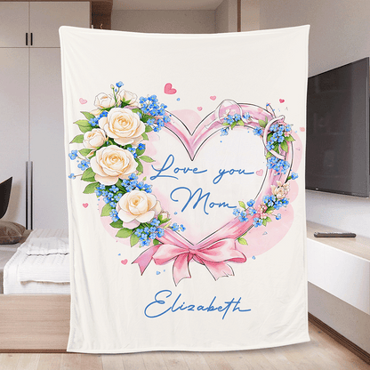 Custom Name Heart Flower Card – Romantic Personalized Gift