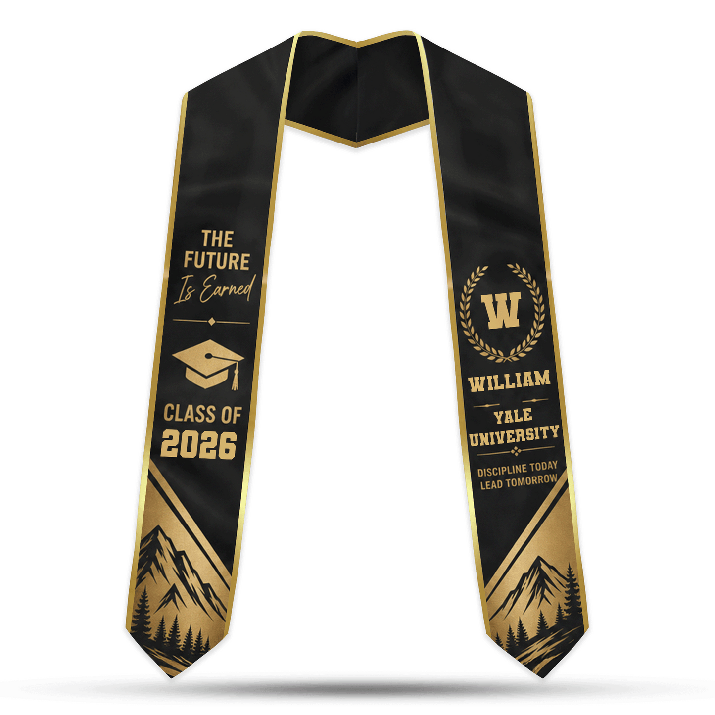 Personalized The Future Is Earned Graduation Stole – Custom Photo and Name