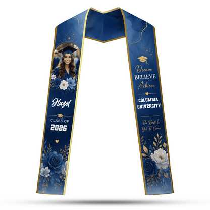Personalized Dream Believe Achieve Graduation Stole – Custom Name