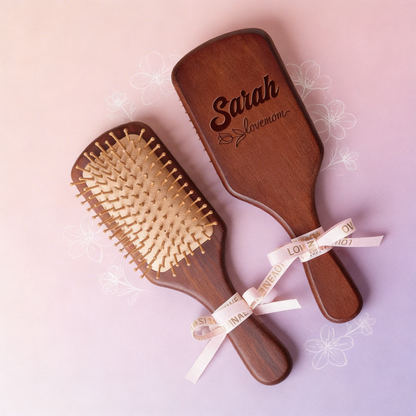 Personalized Engraved Wooden Hair Brush – Meaningful Mother’s Day Gift for Mom
