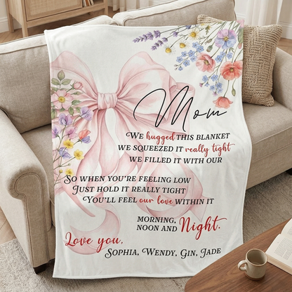 "Cozy Hug From Your Little One" Personalized Blanket Gift for Mom and Grandma