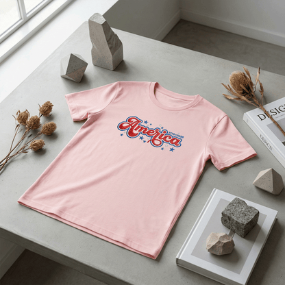 USA 250 Freedom - Embroidered T-Shirt 1776-2026 Patriotic Design