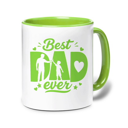 Personalized Best Dad Ever Accent Mug – Custom Name Coffee Mug for Dad